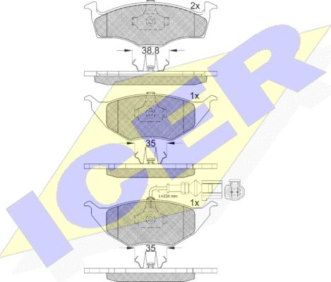 Icer 181594-071 - Əyləc altlığı dəsti, əyləc diski furqanavto.az