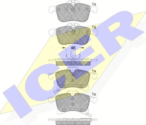 Icer 181592 - Əyləc altlığı dəsti, əyləc diski furqanavto.az