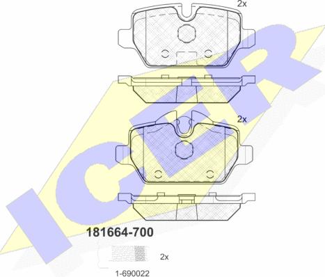 Icer 181664-700 - Əyləc altlığı dəsti, əyləc diski furqanavto.az