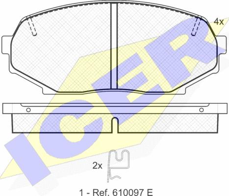 Icer 181099 - Əyləc altlığı dəsti, əyləc diski furqanavto.az