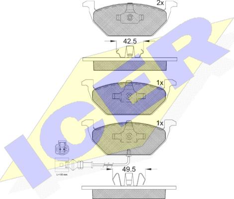 Icer 181349396 - Əyləc altlığı dəsti, əyləc diski furqanavto.az