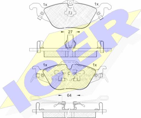 Icer 181249 - Əyləc altlığı dəsti, əyləc diski furqanavto.az