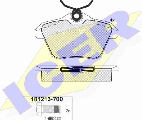 Icer 181213-700 - Əyləc altlığı dəsti, əyləc diski furqanavto.az