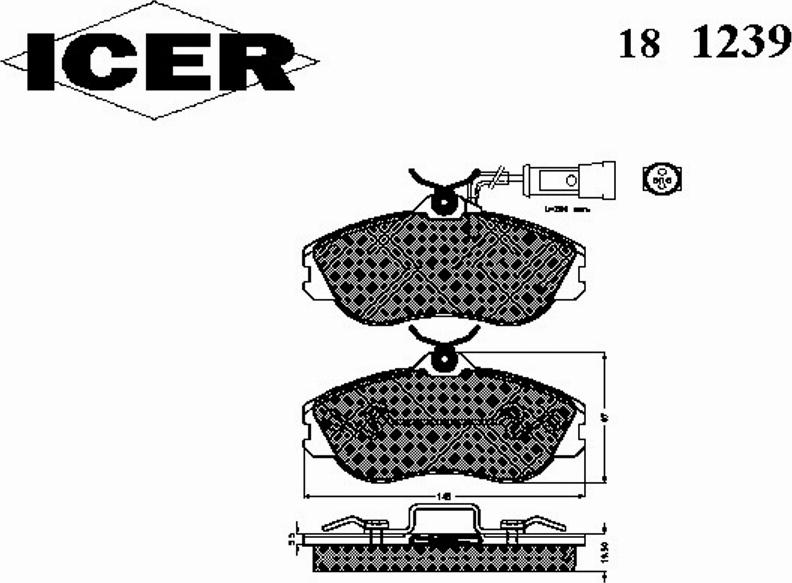 Icer 181239 - Əyləc altlığı dəsti, əyləc diski furqanavto.az