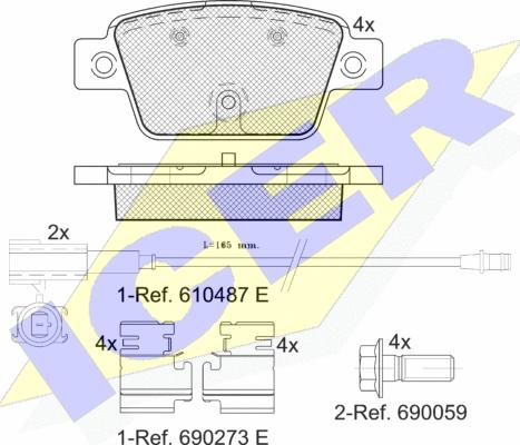 Icer 182043 - Əyləc altlığı dəsti, əyləc diski furqanavto.az