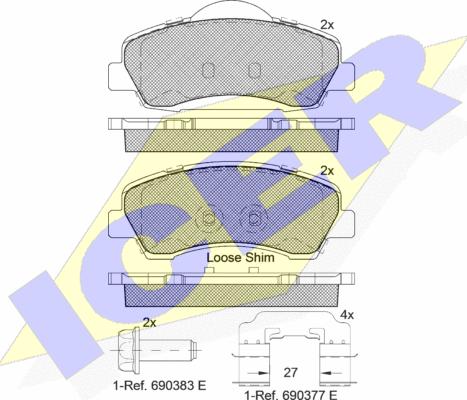 Icer 182131-067 - Əyləc altlığı dəsti, əyləc diski furqanavto.az