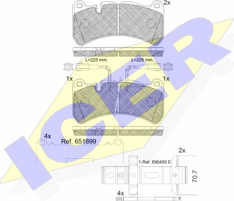 Icer 182260-203 - Əyləc altlığı dəsti, əyləc diski furqanavto.az