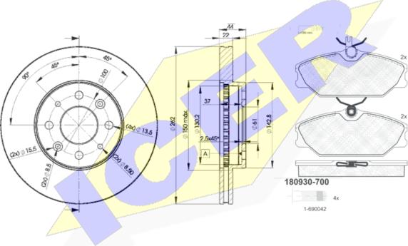 Icer 30930-2232 - Əyləc dəsti, diskli əyləclər furqanavto.az