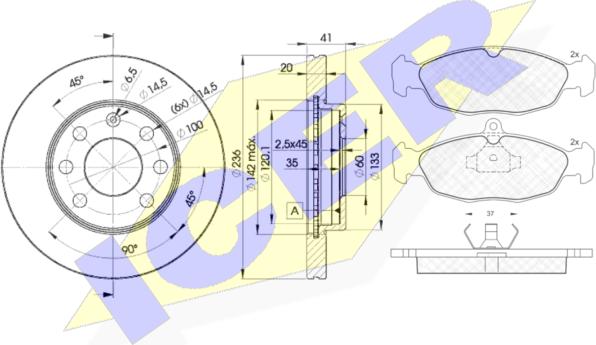 Icer 30858-1440 - Əyləc dəsti, diskli əyləclər furqanavto.az