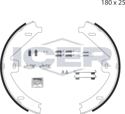 Icer 79PB4016 C - Əyləc başlığı dəsti, dayanacaq əyləci furqanavto.az