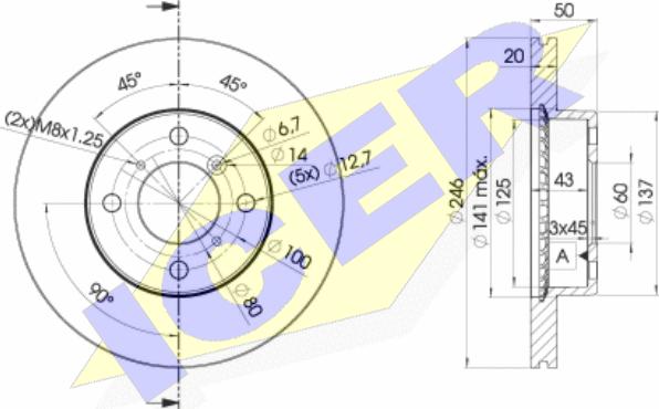 Icer 78BD4801-2 - Əyləc Diski furqanavto.az