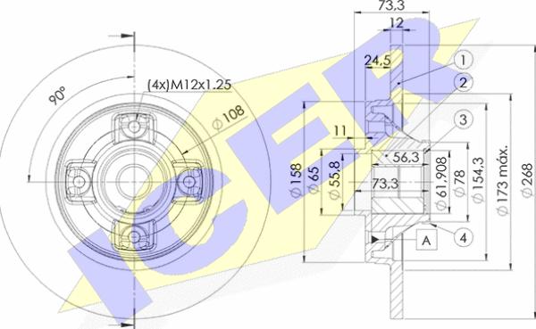 Icer 78BD5023-1 - Əyləc Diski furqanavto.az