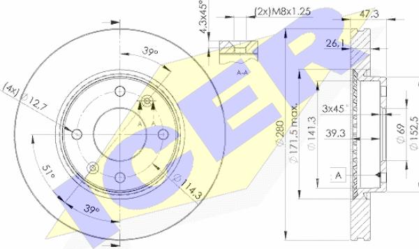 Icer 78BD5172-2 - Əyləc Diski furqanavto.az