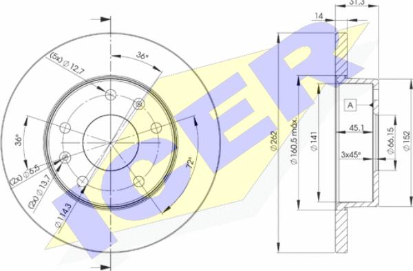 Icer 78BD0903-2 - Əyləc Diski furqanavto.az