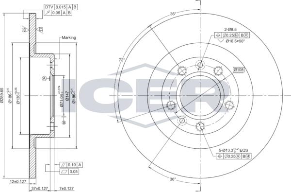 Icer 78BD0040-2 - Əyləc Diski furqanavto.az