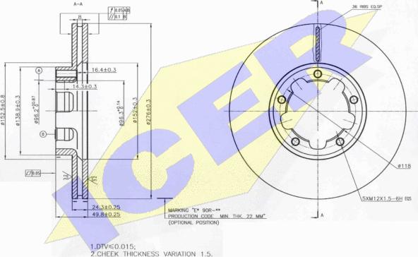 Icer 78BD0025-2 - Əyləc Diski furqanavto.az