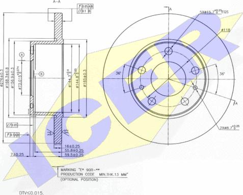 Icer 78BD0020-2 - Əyləc Diski furqanavto.az