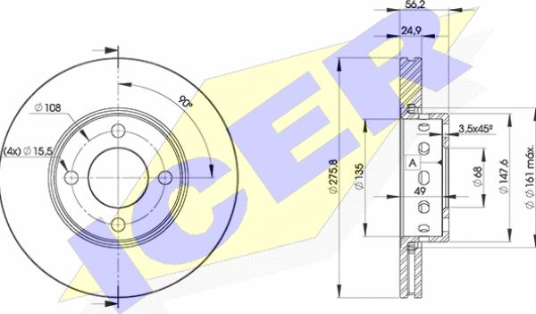 Icer 78BD8012-2 - Əyləc Diski furqanavto.az