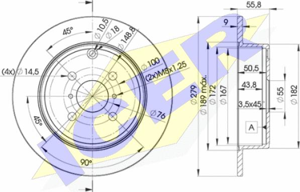 Icer 78BD2081-2 - Əyləc Diski furqanavto.az