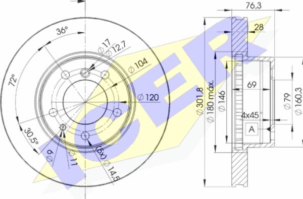 Icer 78BD2215-1 - Əyləc Diski furqanavto.az