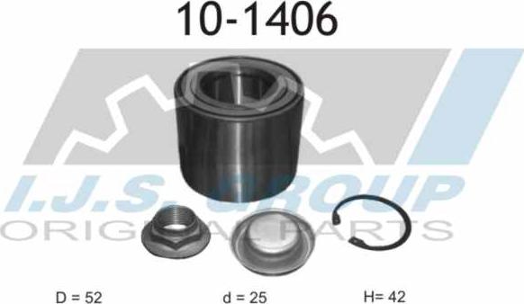 IJS GROUP 10-1406 - Təkər qovşağı, podşipnik dəsti furqanavto.az