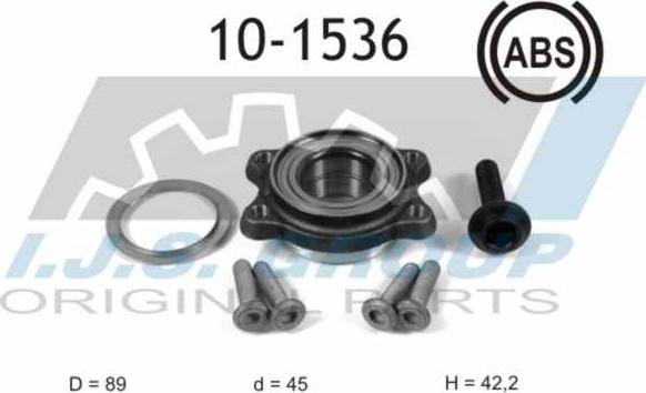 IJS GROUP 10-1536 - Təkər qovşağı, podşipnik dəsti furqanavto.az