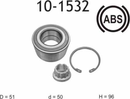 IJS GROUP 10-1532 - Təkər qovşağı, podşipnik dəsti furqanavto.az