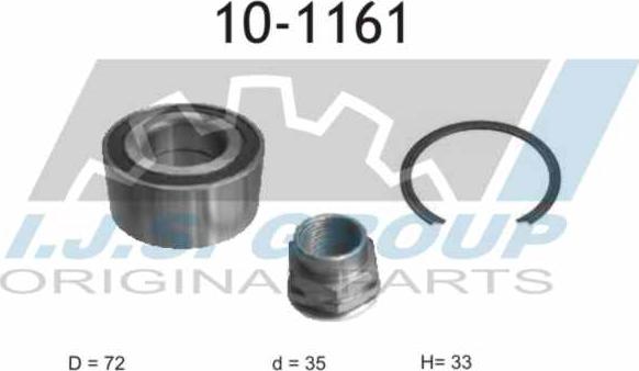 IJS GROUP 10-1161 - Təkər qovşağı, podşipnik dəsti furqanavto.az