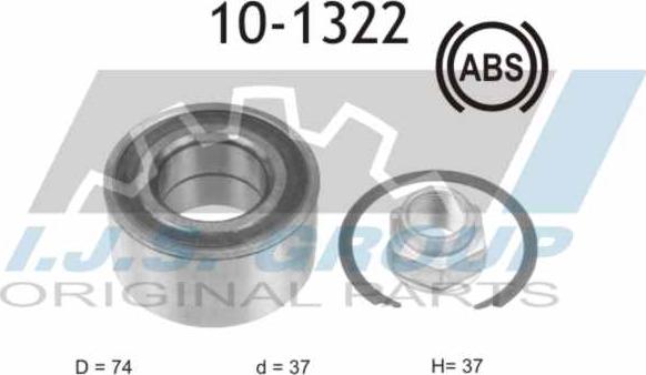 IJS GROUP 10-1322 - Təkər qovşağı, podşipnik dəsti furqanavto.az