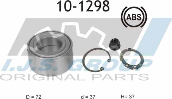 IJS GROUP 10-1298 - Təkər qovşağı, podşipnik dəsti furqanavto.az