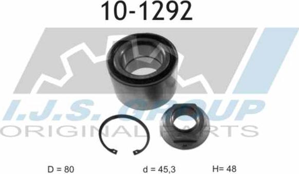 IJS GROUP 10-1292 - Təkər qovşağı, podşipnik dəsti furqanavto.az