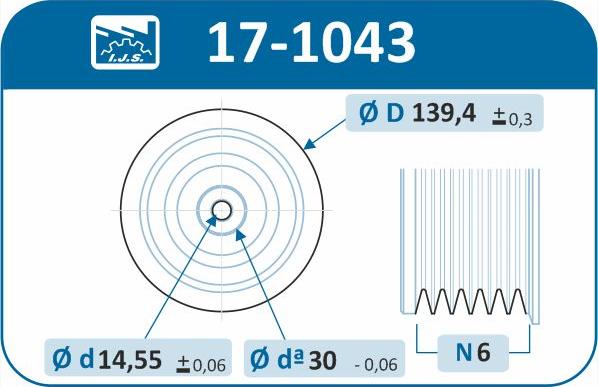 IJS GROUP 17-1043 - Kəmər kasnağı, krank mili furqanavto.az