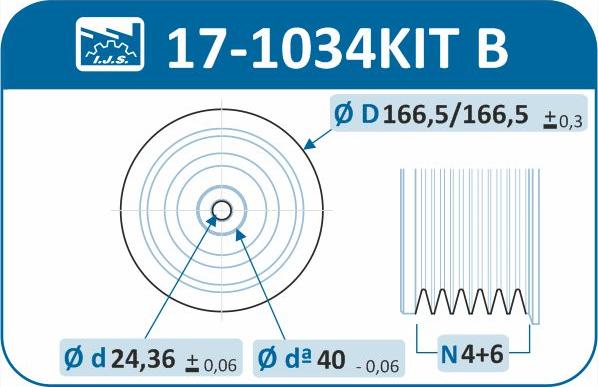 IJS GROUP 17-1034KIT B - Kəmər kasnağı, krank mili furqanavto.az