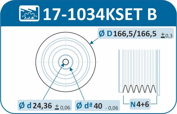 IJS GROUP 17-1034KSET B - Kəmər kasnağı, krank mili furqanavto.az