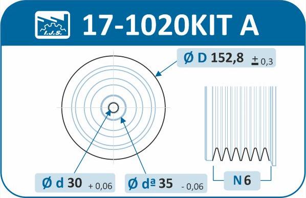 IJS GROUP 17-1020KIT A - Kəmər kasnağı, krank mili furqanavto.az