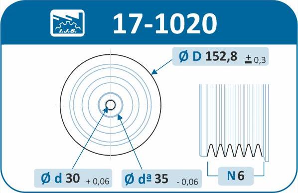 IJS GROUP 17-1020 - Kəmər kasnağı, krank mili furqanavto.az