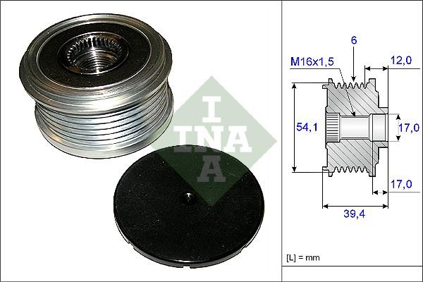 INA 535 0090 10 - Kasnak, alternator, sərbəst dönərli mufta furqanavto.az