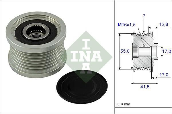 INA 535 0092 10 - Kasnak, alternator, sərbəst dönərli mufta furqanavto.az