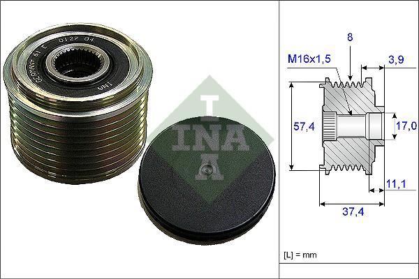 INA 535 0068 10 - Kasnak, alternator, sərbəst dönərli mufta furqanavto.az