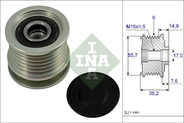 INA 535 0013 10 - Kasnak, alternator, sərbəst dönərli mufta furqanavto.az