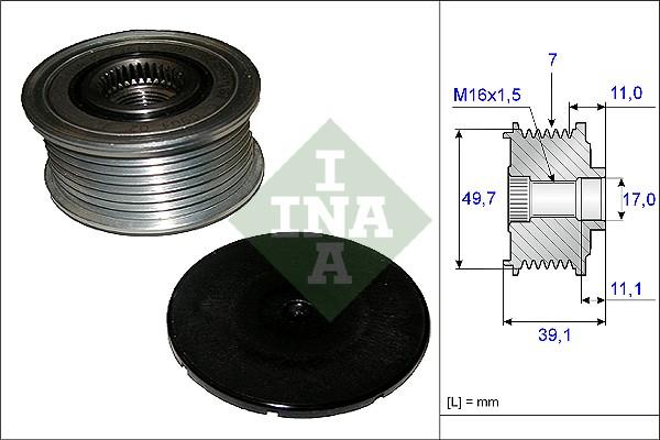 INA 535 0084 10 - Kasnak, alternator, sərbəst dönərli mufta furqanavto.az