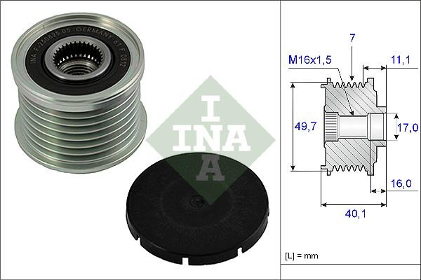 INA 535 0021 10 - Kasnak, alternator, sərbəst dönərli mufta furqanavto.az