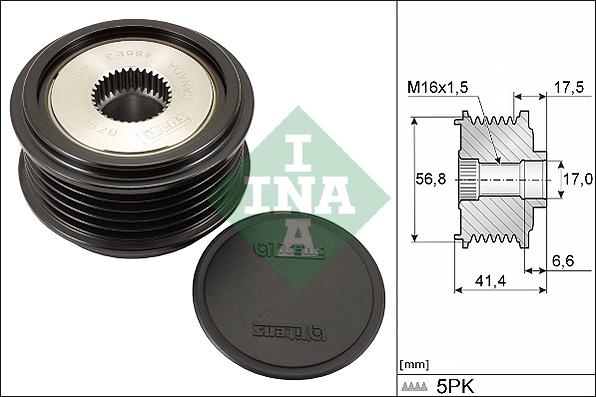 INA 535 0071 30 - Kasnak, alternator, sərbəst dönərli mufta furqanavto.az