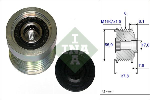 INA 535 0072 10 - Kasnak, alternator, sərbəst dönərli mufta furqanavto.az