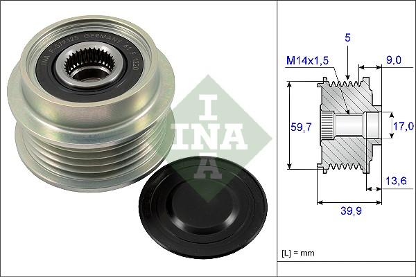 INA 535 0199 10 - Kasnak, alternator, sərbəst dönərli mufta furqanavto.az