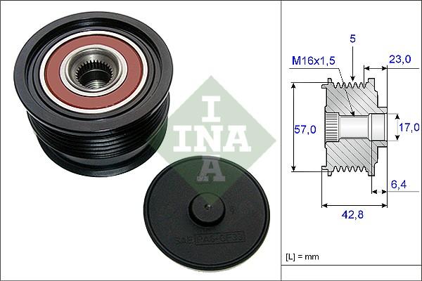 INA 535 0190 10 - Kasnak, alternator, sərbəst dönərli mufta furqanavto.az