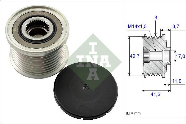 INA 535 0141 10 - Kasnak, alternator, sərbəst dönərli mufta www.furqanavto.az