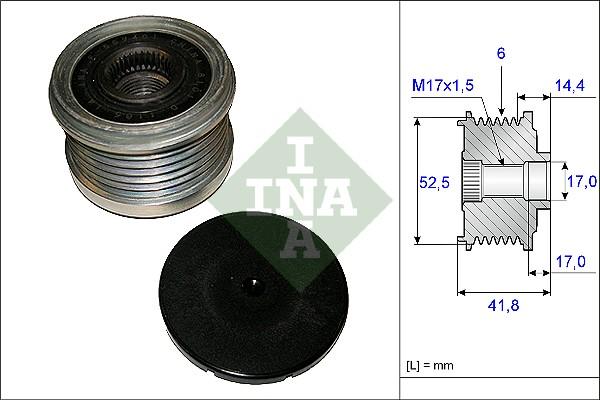 INA 535 0147 10 - Kasnak, alternator, sərbəst dönərli mufta furqanavto.az