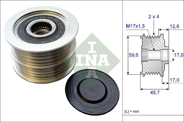 INA 535 0150 10 - Kasnak, alternator, sərbəst dönərli mufta furqanavto.az