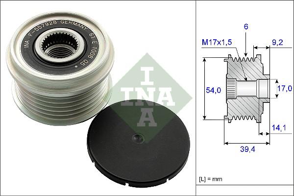 INA 535 0151 10 - Kasnak, alternator, sərbəst dönərli mufta furqanavto.az